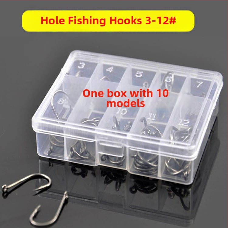 Anova Cârlige de pescuit cu inel, dimensiuni 3–12, set de 500 bucăți în tub