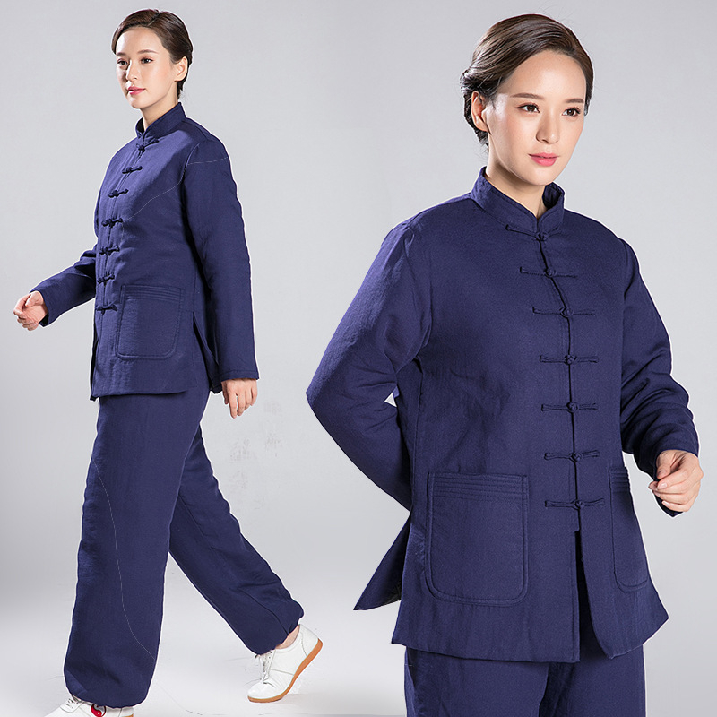 Unisex Tai Chi odjevni set od lana s pamukovom podstavom, jednobojan, za odrasle