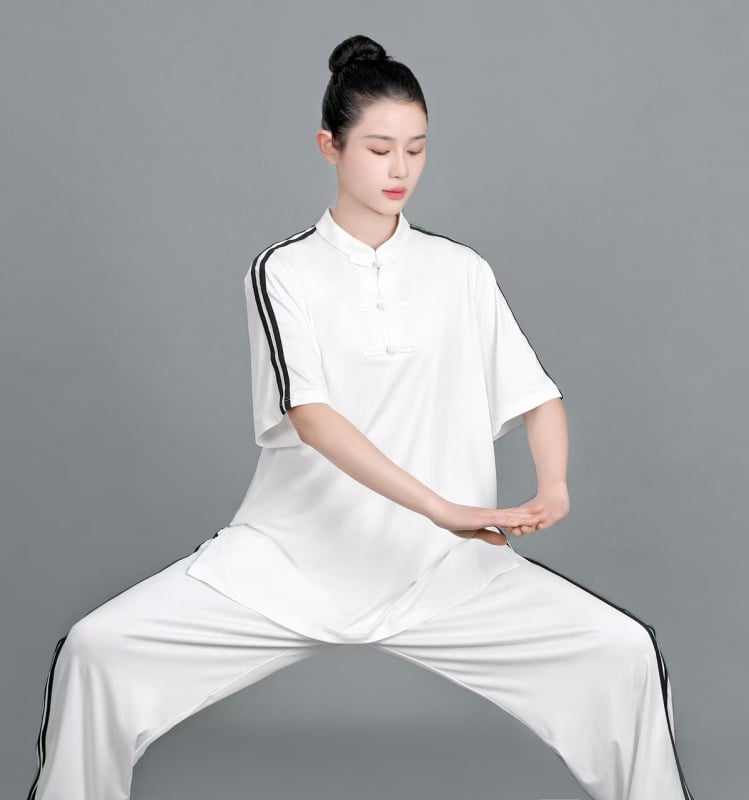Infinite Circle Tai Chi uniforma za odrasle, unisex, prugasti uzorak, Milk Silk tkanina s Modalom, podstava Milk Silk