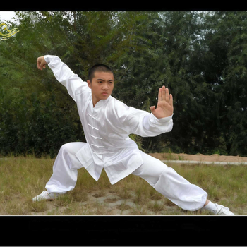 Униформа за тай чи, унисекс, за деца, еднотонна, изкуствена коприна полиестер