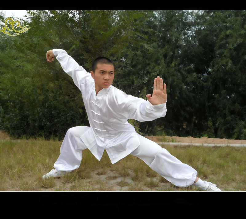 Униформа за тай чи, унисекс, за деца, еднотонна, изкуствена коприна полиестер