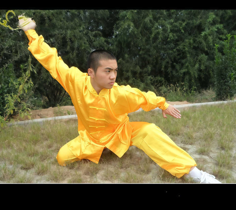 Униформа за тай чи, унисекс, за деца, еднотонна, изкуствена коприна полиестер