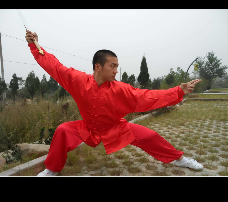 Униформа за тай чи, унисекс, за деца, еднотонна, изкуствена коприна полиестер