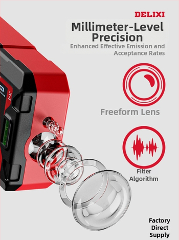 Lāzera distancmērītājs ar infrasarkano staru, augsta precizitāte, rokas izmantošanai, uzlādējams