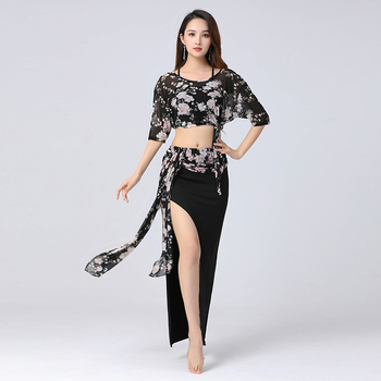 Butterfly brend — haljina za vježbanje belly dance — Bat rukav, cvjetni uzorak, vitki silueta (Materijal: Modal; Glavno vlakno: klorirano vlakno; Za ples trbuha; Žensko)