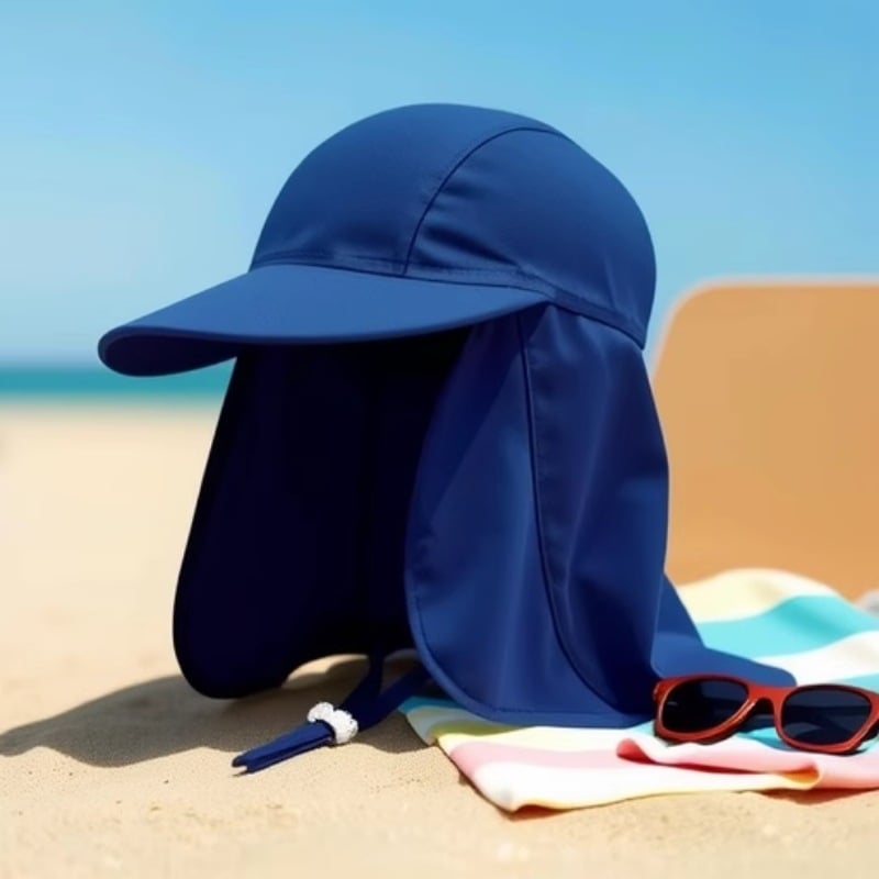 Dječji plažni šešir s zaštitom vrata – poliester, za plivanje i hodanje kroz vodu