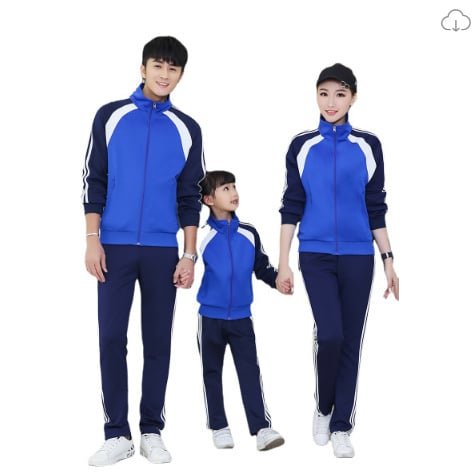 Bērnu un vecāku sporta kostīms ar garām piedurknēm, lakeles apkakle, 100% poliester, šaurs piegriezums