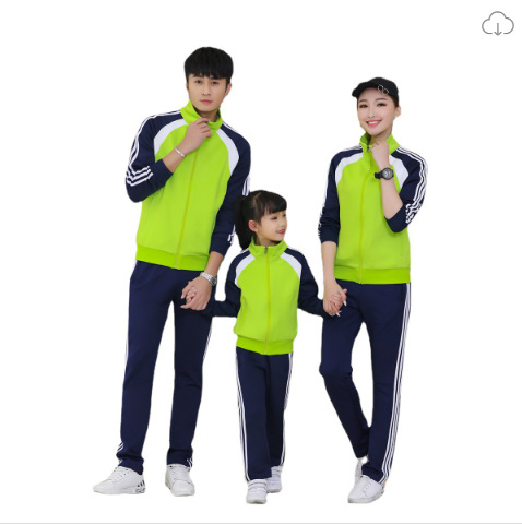 Bērnu un vecāku sporta kostīms ar garām piedurknēm, lakeles apkakle, 100% poliester, šaurs piegriezums