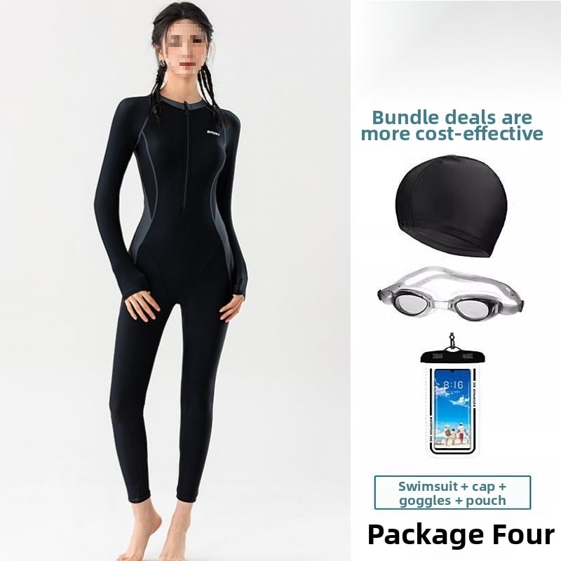 Костюм за защита от медузи за жени, цял костюм с дълги ръкави и дълги панталони, бързосъхнещ, за гмуркане и сърфинг