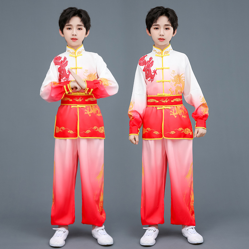 Dječji kostim za kung fu za nastupe, kineskog stila Tai Chi trening odjeća, unisex, uzorak 69850, laneno platno