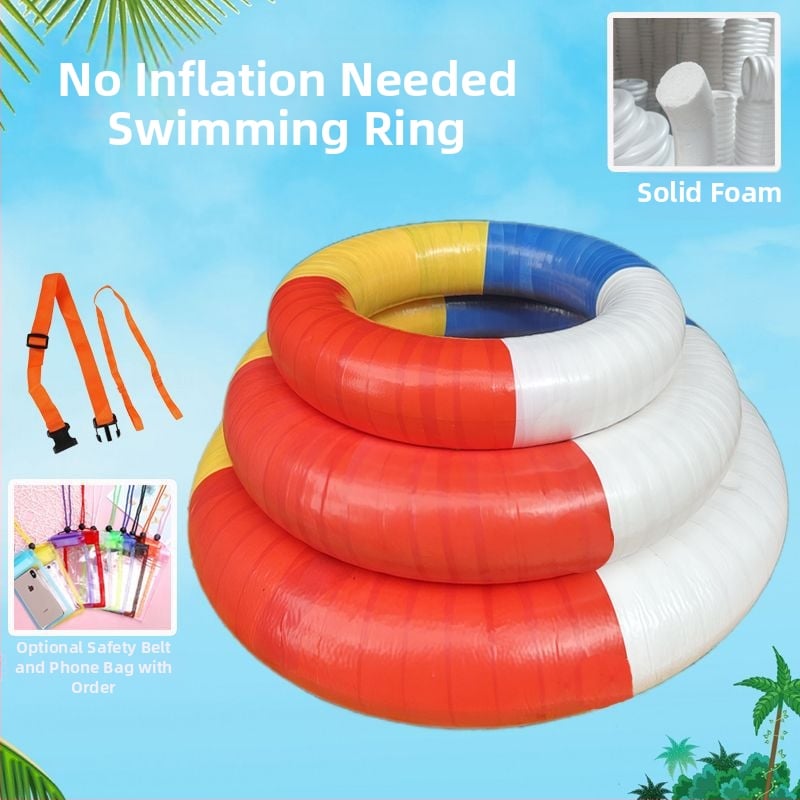 Inel de înot din spumă solidă, plastic, dimensiuni Mare/Medie/Mică, fără necesitate de umflare, pentru copii