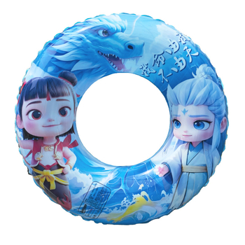 Inel de înot gonflabil pentru copii, PVC ecologic, grosime 0.03 mm, model desen animat - monstru, potrivit pentru înot și plimbări prin apă