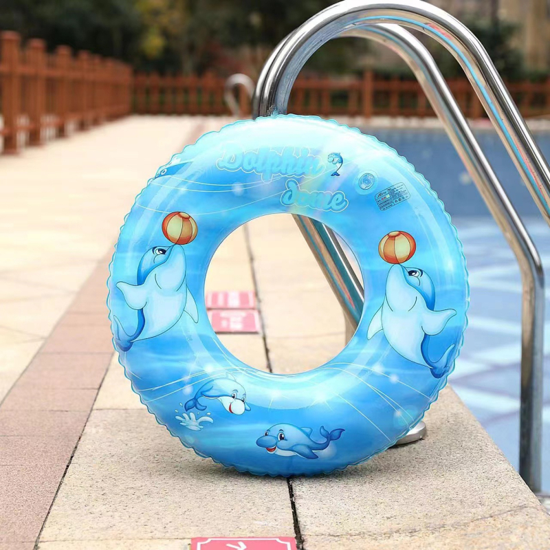 Inel de înot gonflabil pentru copii, PVC ecologic, grosime 0.03 mm, model desen animat - monstru, potrivit pentru înot și plimbări prin apă