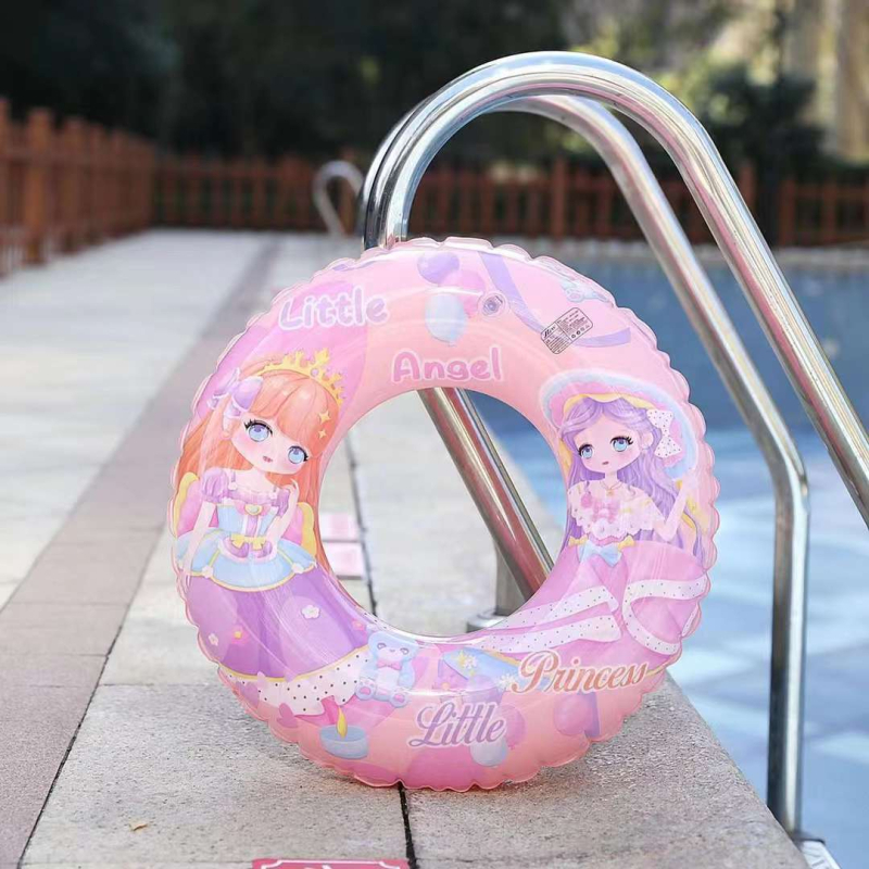 Inel de înot gonflabil pentru copii, PVC ecologic, grosime 0.03 mm, model desen animat - monstru, potrivit pentru înot și plimbări prin apă