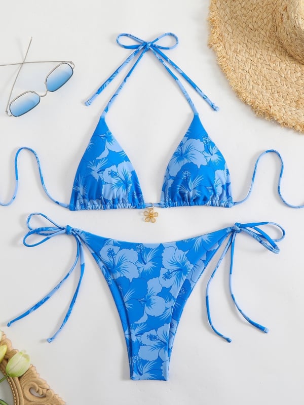 Vezu bikini trokut, visokim strukom, otvorena leđa, poliester s elastanom, umetak za dojke