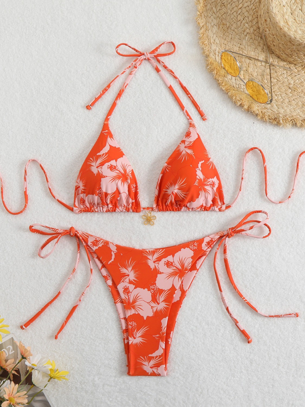 Vezu bikini trokut, visokim strukom, otvorena leđa, poliester s elastanom, umetak za dojke