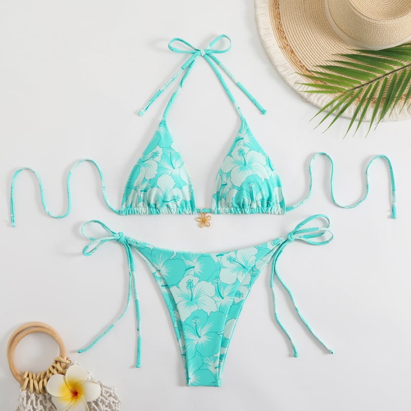 Vezu bikini trokut, visokim strukom, otvorena leđa, poliester s elastanom, umetak za dojke