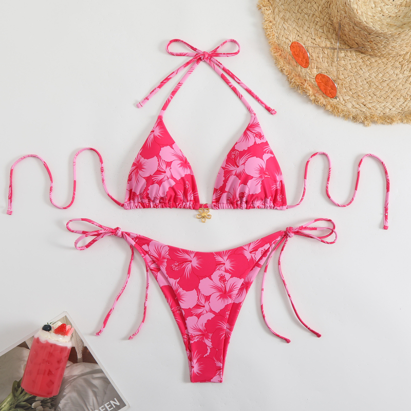 Vezu bikini trokut, visokim strukom, otvorena leđa, poliester s elastanom, umetak za dojke