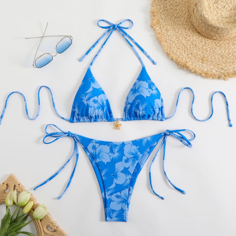 Vezu bikini trokut, visokim strukom, otvorena leđa, poliester s elastanom, umetak za dojke
