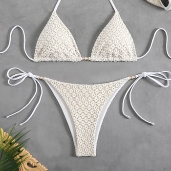 Ženski poliester dvodijelni bikini s jastučićem za prsima, uski kroj, 200 g