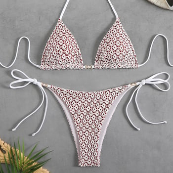 Ženski poliester dvodijelni bikini s jastučićem za prsima, uski kroj, 200 g