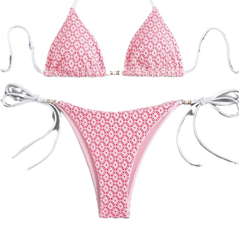 Ženski poliester dvodijelni bikini s jastučićem za prsima, uski kroj, 200 g