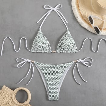 Ženski poliester dvodijelni bikini s jastučićem za prsima, uski kroj, 200 g