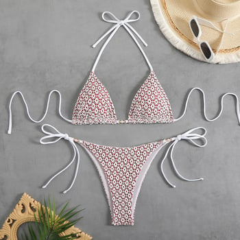 Ženski poliester dvodijelni bikini s jastučićem za prsima, uski kroj, 200 g