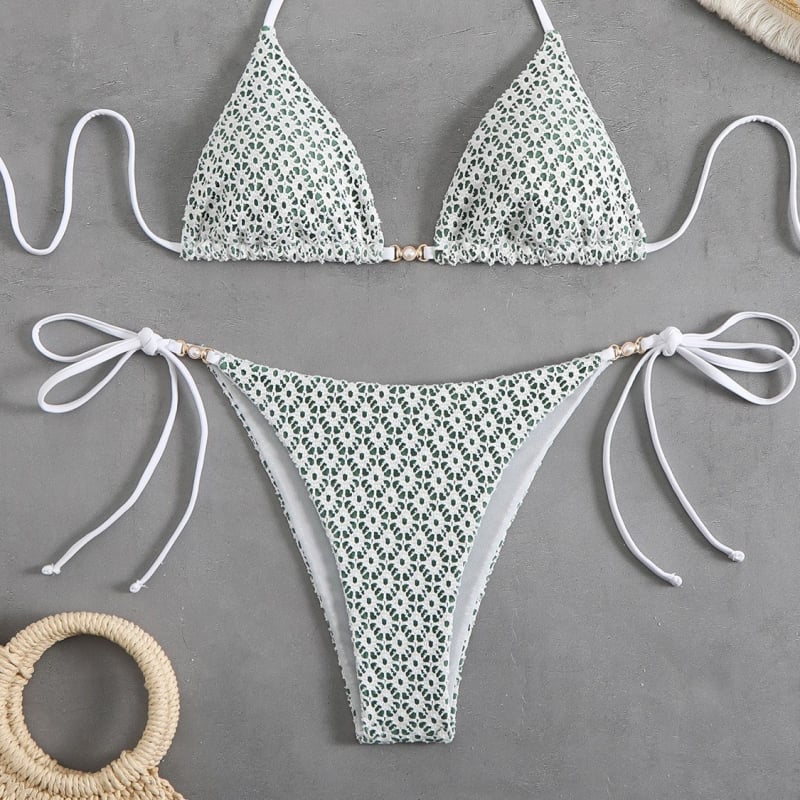 Ženski poliester dvodijelni bikini s jastučićem za prsima, uski kroj, 200 g