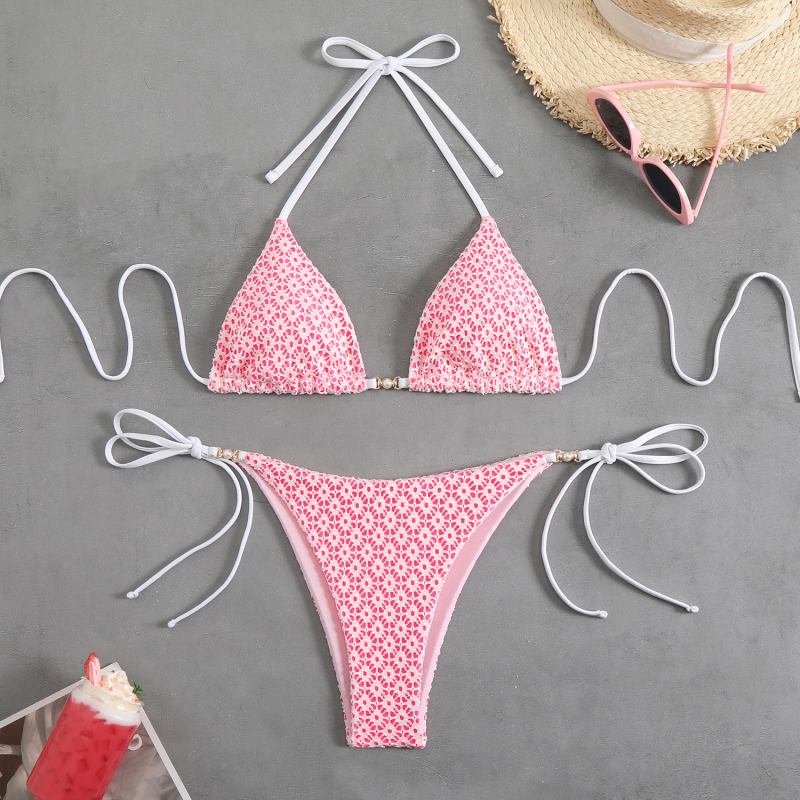 Ženski poliester dvodijelni bikini s jastučićem za prsima, uski kroj, 200 g