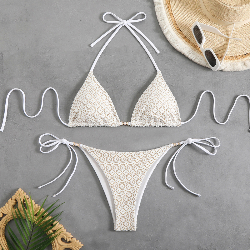 Ženski poliester dvodijelni bikini s jastučićem za prsima, uski kroj, 200 g