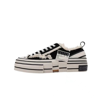 Adidași din pânză cu platformă, unisex, model dungat, talpă din cauciuc, creștere aînălțimii