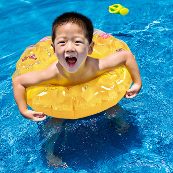 Inel de înot pentru copii, design desen animat, PVC ecologic, grosime 0,25 mm, model solid, potrivit pentru înot și pășire în apă