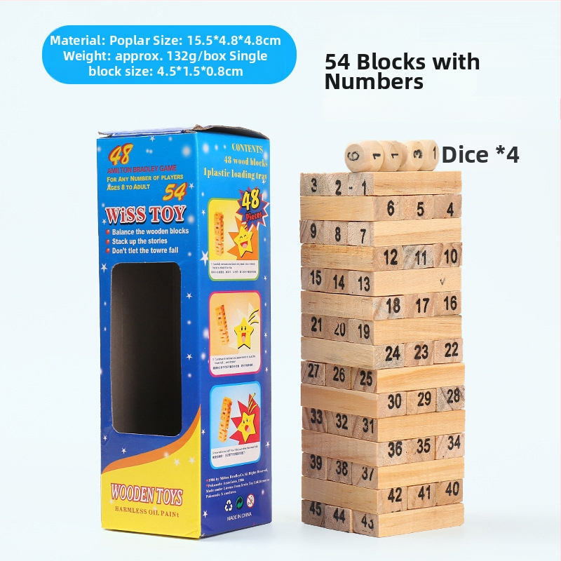 Дървена балансираща игра за стекване на блокчета — дървен материал; марка Take it; подходяща за деца 7–14 г.; развива координацията ръце-мозък