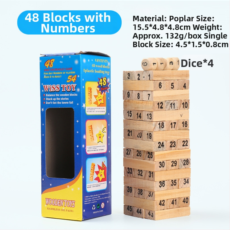 Дървена балансираща игра за стекване на блокчета — дървен материал; марка Take it; подходяща за деца 7–14 г.; развива координацията ръце-мозък