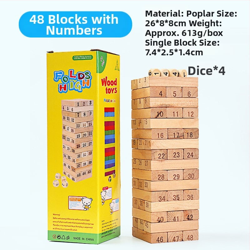 Дървена балансираща игра за стекване на блокчета — дървен материал; марка Take it; подходяща за деца 7–14 г.; развива координацията ръце-мозък