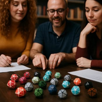 Szorítható TTRPG dobókészlet – ABS anyagú nyolcszögletű dobókockák lekerekített sarkokkal, 30 darabos készlet