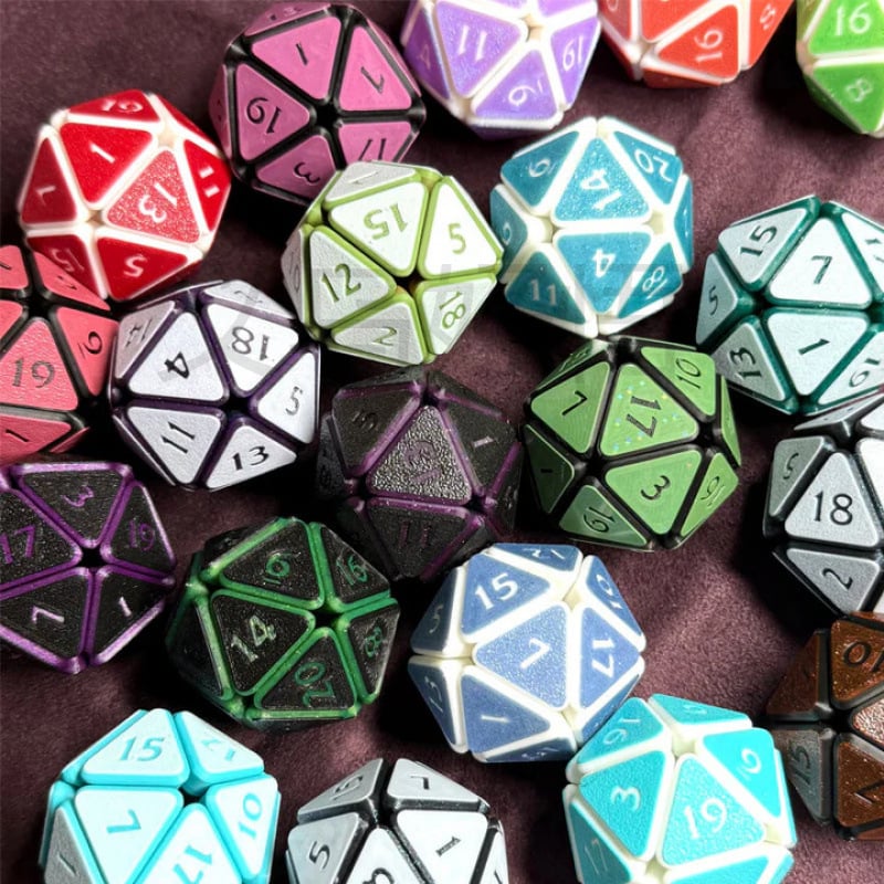 Szorítható TTRPG dobókészlet – ABS anyagú nyolcszögletű dobókockák lekerekített sarkokkal, 30 darabos készlet