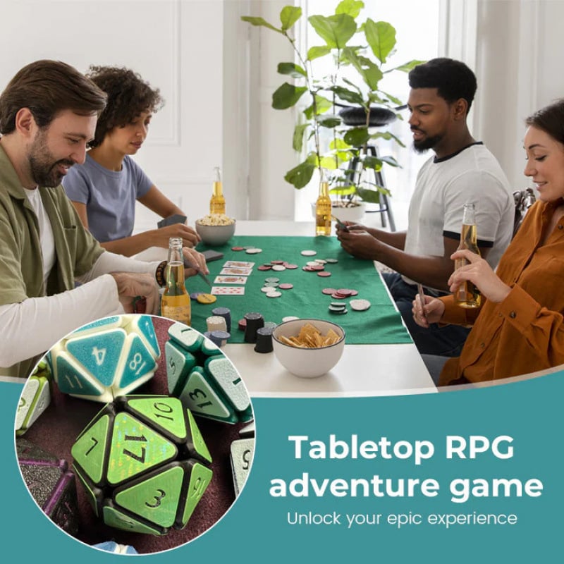 Szorítható TTRPG dobókészlet – ABS anyagú nyolcszögletű dobókockák lekerekített sarkokkal, 30 darabos készlet