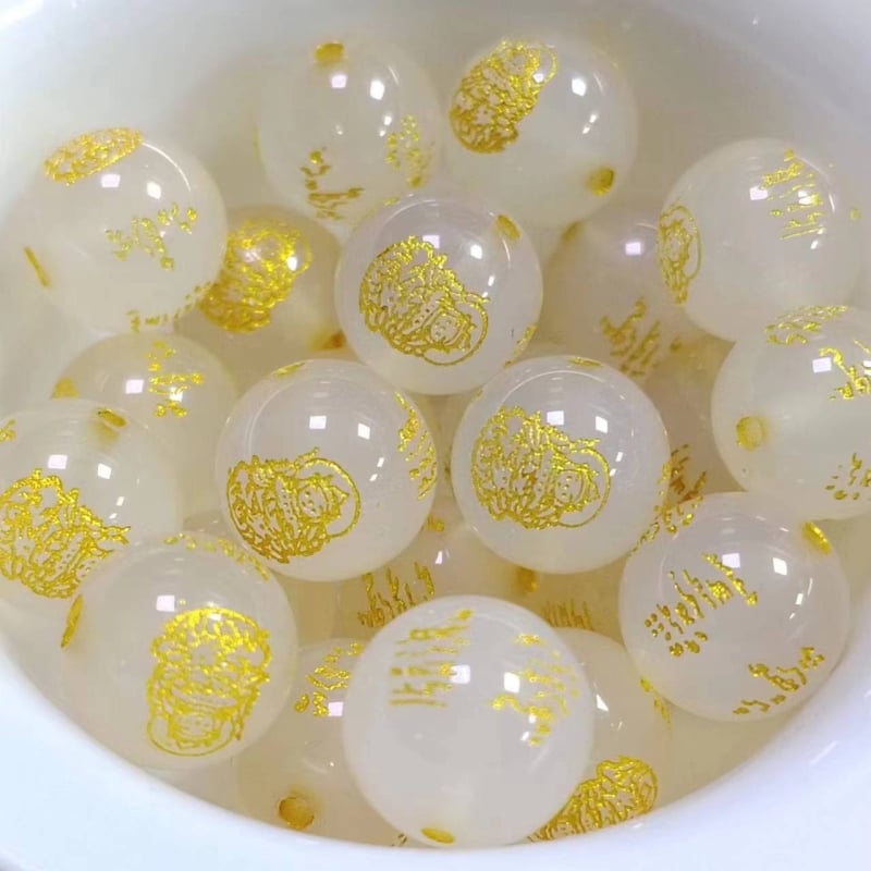 8 mm agatne perle za DIY nakit – pet bogova bogatstva, slobodne perle za narukvice, ogrlice i privjeske (polu završene)