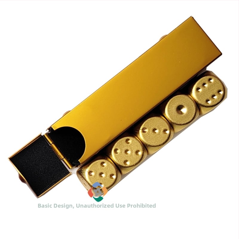 Ζάρια από κράμα αλουμινίου, στρογγυλεμένες γωνίες, εξάπλευρη μορφή; δυνατότητα εξατομίκευσης; κατάλληλα για σκάκι και παιχνίδια με φύλλα.