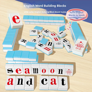 Пластмасова образователна настолна игра с маджонг плочки за деца 0–3 г., интерактивен пъзел за развитие на когниция и координация ръка-око