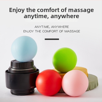 Jogos masažinis silikoninis kamuolys raumenų atsipalaidavimui ir fascijos taškams, neįpūstas, apvalus, 150 g