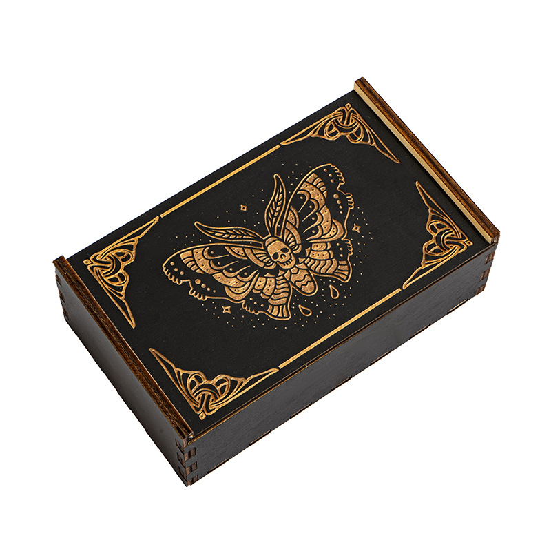 Push-Pull drvena kutija za tarot karte — materijal: basswood plywood; klasifikacija: kartične igre; dobna skupina: 7–61 godina
