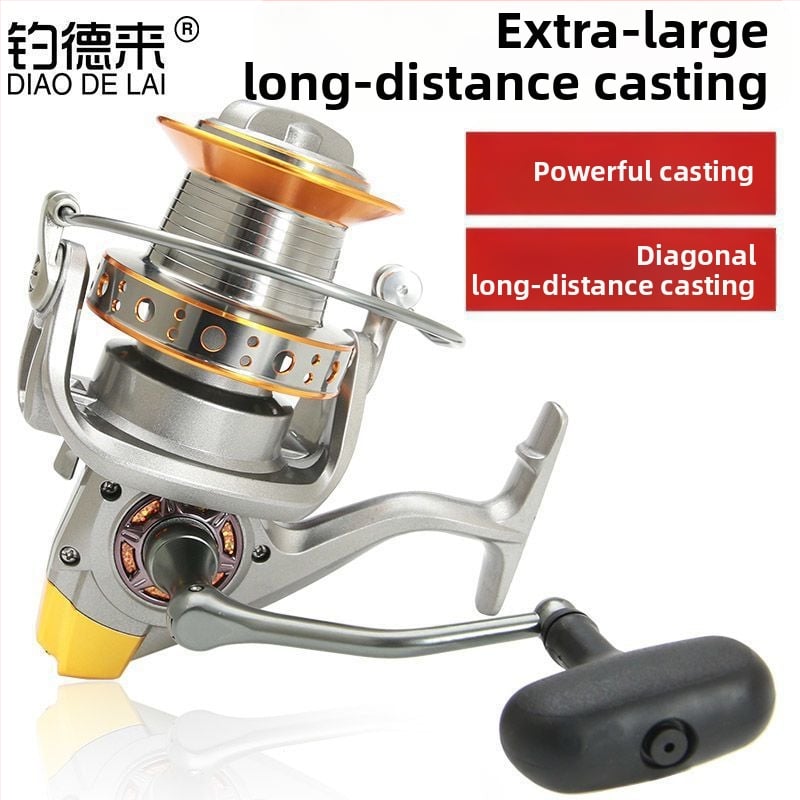 Mulinetă de pescuit, tip fly wheel, marcă generală; fără mărci private licențiate.