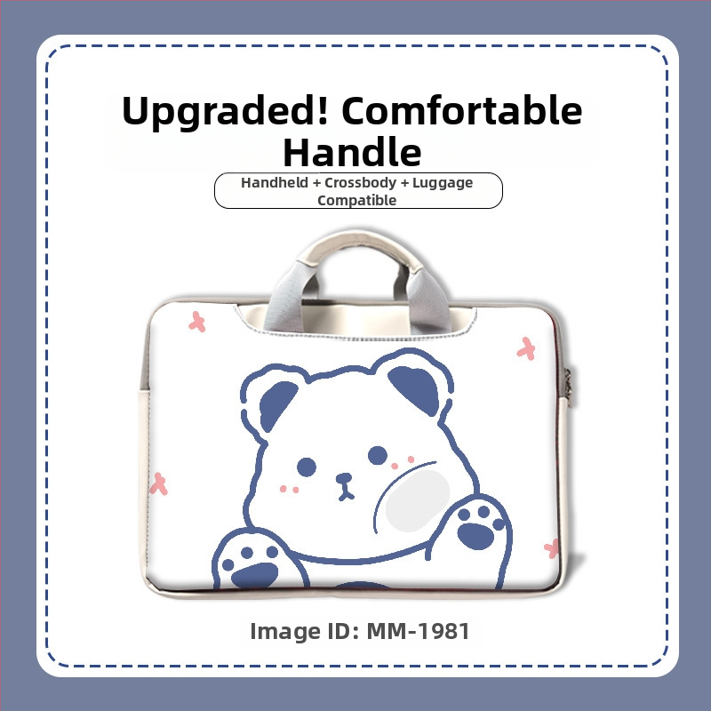 MSRPYM Nešiojamojo kompiuterio krepšys su karikatūriniu piešiniu ir pūkine įdaila MacBook Pro ir MacBook Air