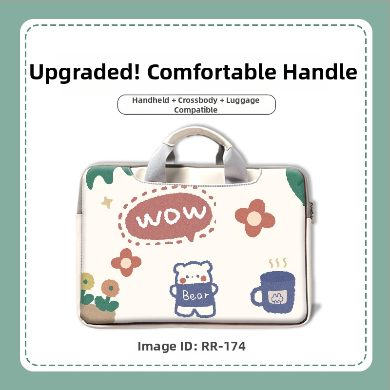 MSRPYM Nešiojamojo kompiuterio krepšys su karikatūriniu piešiniu ir pūkine įdaila MacBook Pro ir MacBook Air