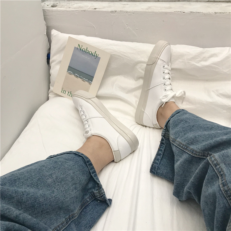 Far Step pantofi sport femei, supra PU, talpă din cauciuc, șiret frontal, căptușeală din piele, profil scăzut