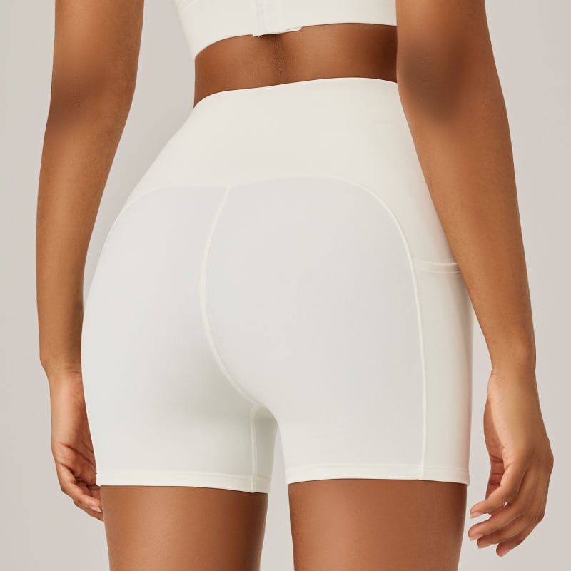 Αθλητικά σορτσάκια γιόγκα με ψηλή μέση και ανύψωση γλουτών, γρήγορο στέγνωμα, διαπνοή, νάιλον και σπάντεξ