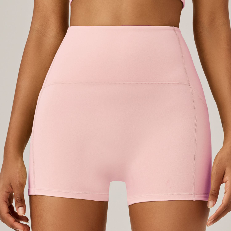 Αθλητικά σορτσάκια γιόγκα με ψηλή μέση και ανύψωση γλουτών, γρήγορο στέγνωμα, διαπνοή, νάιλον και σπάντεξ